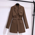 Korean Fashion Blazers Women Coats Spring Autumn Lace-Up Solid Jackets Women's Clothing Elegant Blazers for Women Tailored Coat-belleandkai.com