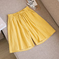 2024 Women Cotton Shorts,Summer Casual Solid Two Pockets shorts high waist loose shorts for girls Soft Cool female shorts-belleandkai.com
