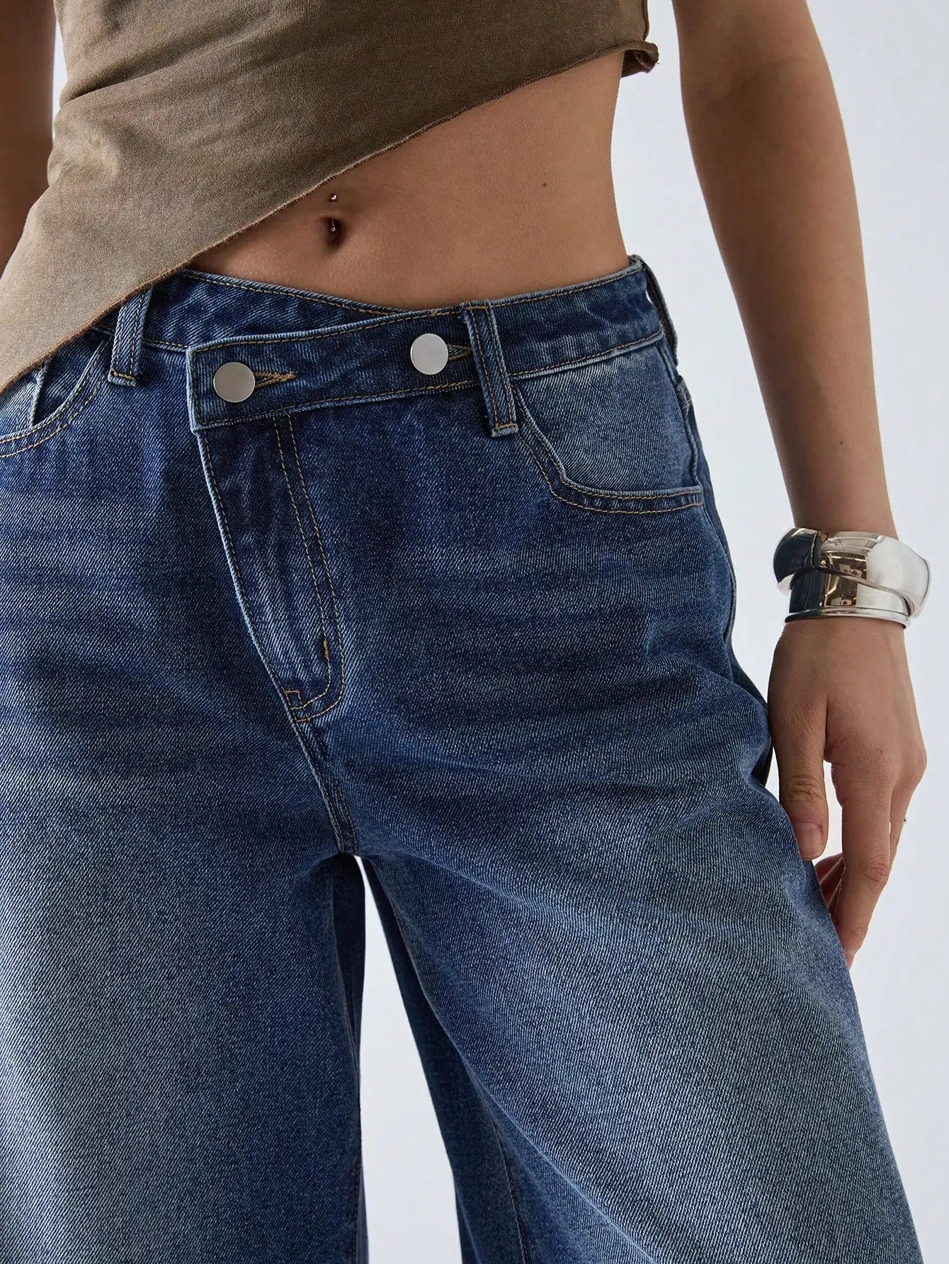 American retro wide leg jeans for women  spring new style  versatile and easy to wear-belleandkai.com