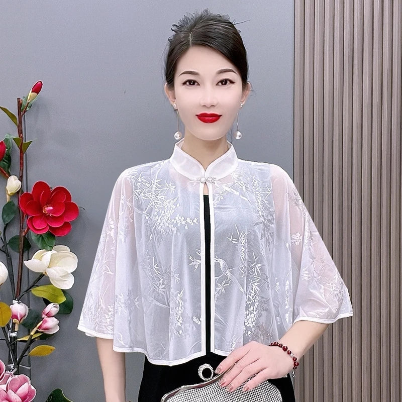 Cloak Summer Capes Ponchos Coats Fashion Clothes Women Clothing Tops Streetwear Party Vintage Casual Elegant Outerwear-belleandkai.com