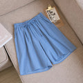2024 Women Cotton Shorts,Summer Casual Solid Two Pockets shorts high waist loose shorts for girls Soft Cool female shorts-belleandkai.com