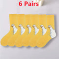 10 Pairs Cartoon Women Socks Fashionable And Versatile Cute Design Funny Goose Breathable Soft Comfortable Women Casual Socks-belleandkai.com
