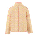 Print Quilted Cotton Jacket Women Fashion Long Sleeved High Neck Coats Female Single Breasted Loose Coat Autumn New Outerwear-belleandkai.com