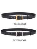 New Luxury Double Genuine Leather Belt for Women Jeans Casual Dress Square Alloy Buckle Ladies Trendy Belts Fashion Waistband-belleandkai.com