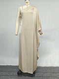 Elegant Batwing Sleeves Solid Color Split-Joint-belleandkai.com
