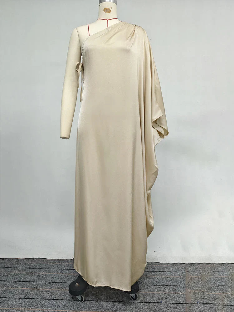 Elegant Batwing Sleeves Solid Color Split-Joint-belleandkai.com