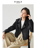 Vimly Light Khaki Crop Trench Coat Lapel Tie Belt Women's Windbreaker 2025 Spring Fashion Casual Loose Long Sleeve Jacket 16218-belleandkai.com