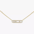 925 sterling silver classic fashionable mobile three diamond women's necklace. Holiday gifts-belleandkai.com