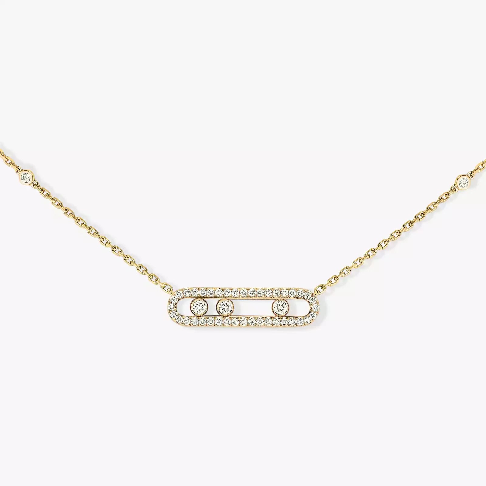 925 sterling silver classic fashionable mobile three diamond women's necklace. Holiday gifts-belleandkai.com