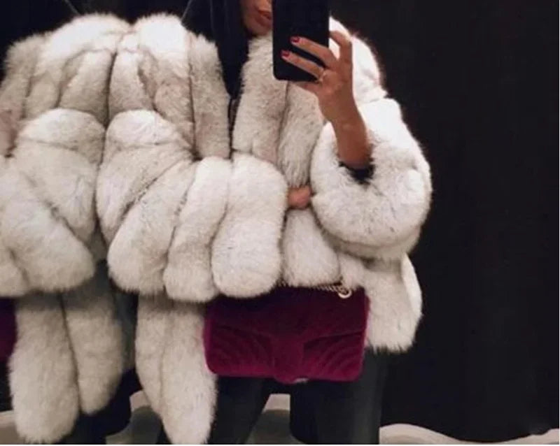2024 Autumn Winter Female Korean Fashion Long Faux Fur Jacket Women Coats Loose Casual Warm Long Sleeve Outerwears Overcoat-belleandkai.com