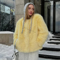 Neo Mint Cool Street Girls Winter Fashion Fluffy Fox Fur Jacket Women Casual Round Neck Faux Fur Coat Chic Thick Warm Outerwear-belleandkai.com