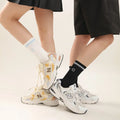 5 Pairs A* Premium Cotton Breathable Comfy Mid-Tube Unisex Socks for Sports Yoga Fitness All Season Pure White Couple Matching-belleandkai.com
