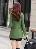 New Autumn Winter Woolen Coat Women Slim Double Breasted Medium Long Wool Blend Warm Female Overcoat Winter Coat Jacket-belleandkai.com