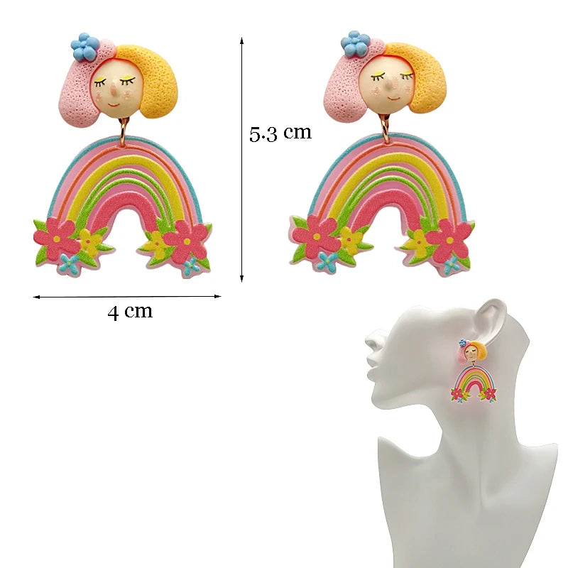 Top Sale Fashion Colourful Dangle Earrings for Women Accessories Stud Earring Y2K Pendientes New In Resin Earings-belleandkai.com