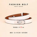 Adjustable Plutonium Leather Ladies Dress Accessories Slim Belts Thin Women Belt Belts Alloy Buckle Fashion Female Waist-belleandkai.com