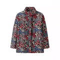 New Turtleneck Casual Coat Women Cotton Fashion Jacket Print Long Sleeve Zipper Thick Warm Women Jacket Retro Chic Clothes-belleandkai.com