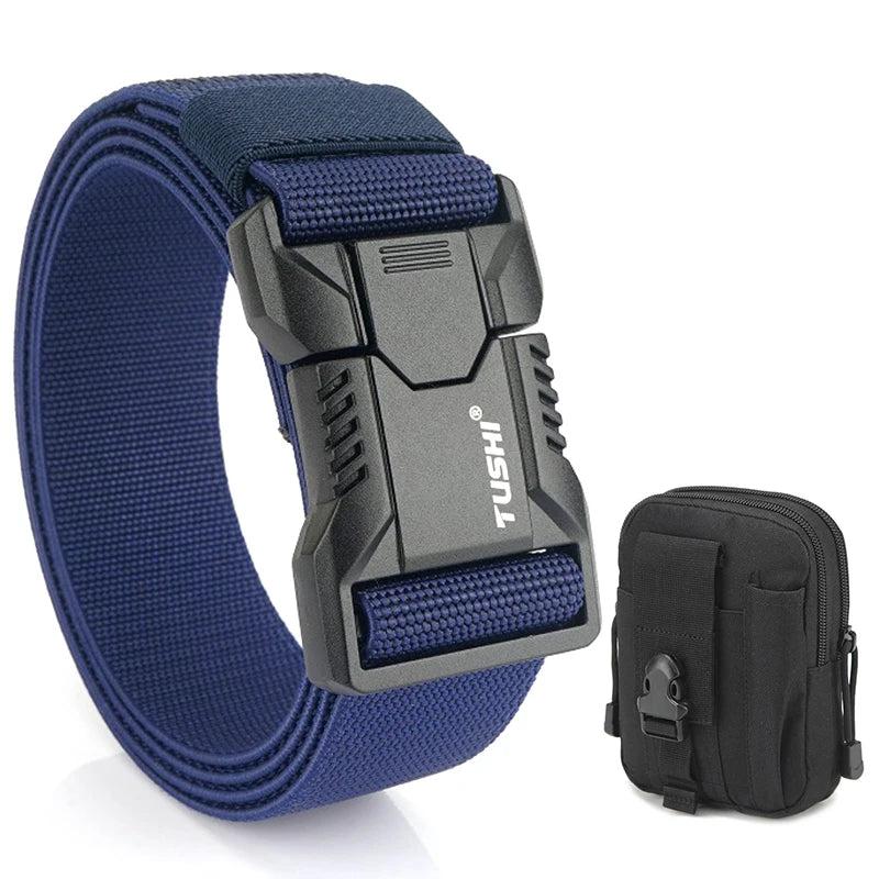 VATLTY New Tactical Outdoor Belt for Men and Women Aluminum Alloy Buckle Quick Release Elastic Belt Casual Belt Jeans Waistband-belleandkai.com