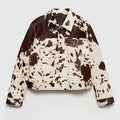 Chic Print Women Jacket Single Breasted Niche Design Jacket Fashion Turn-down Collar  2024 Autumn Winter Casual Lady Outerwear-belleandkai.com