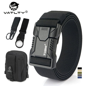 VATLTY New Tactical Outdoor Belt for Men and Women Aluminum Alloy Buckle Quick Release Elastic Belt Casual Belt Jeans Waistband-belleandkai.com