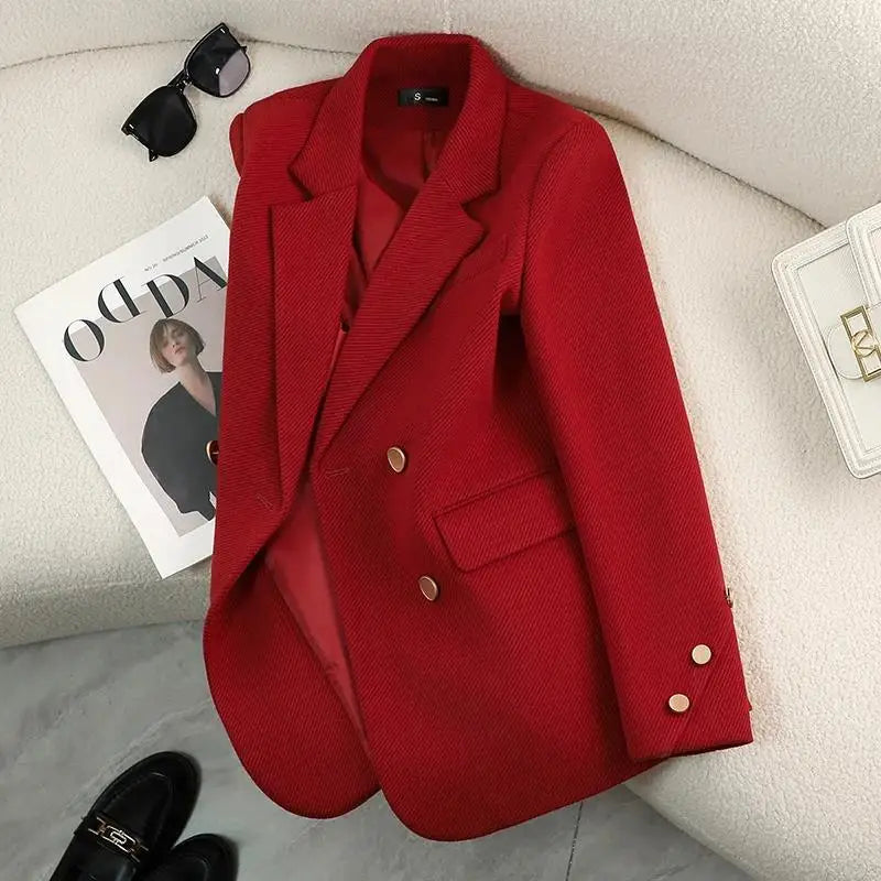 Luxury Brand Blazers Women Clothing Autumn Winter Jacket Button Office Ladies Coat Design Jacket Long Sleeve Outerwear Suits New-belleandkai.com